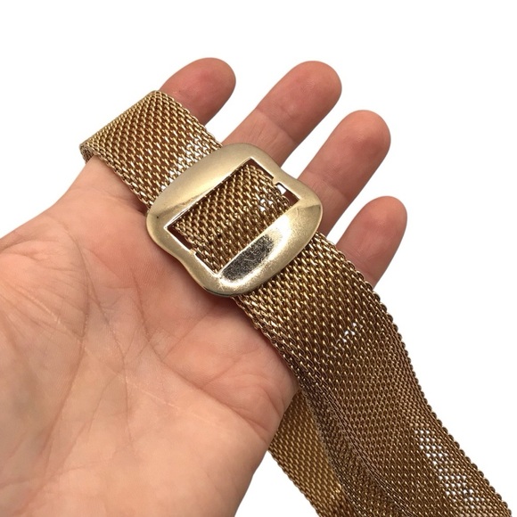 Vintage Sarah Coventry Gold Tone Mesh Belt 36” Chainmail Buckle Retro 1” Wide main image 8
